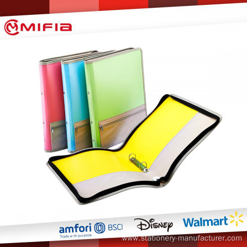 3 ring binder zipper pouch plastic folder bag